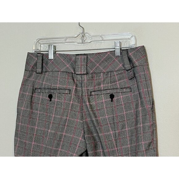 ADIDAS GOLF Women’s Embroidered Mid Rise Plaid Bermuda Pink Gray Shorts sz 10 - Picture 6 of 13